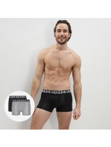 Pánské boxerky 2ks DIM COTTON 3D FLEX AIR BOXER 2x - DIM - šedá