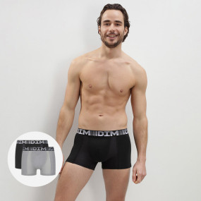 Pánské boxerky 2ks DIM COTTON 3D FLEX AIR BOXER 2x - DIM - šedá