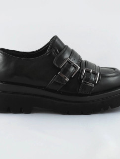 Černé mokasíny s vyšší podrážkou model 17206071 - GOGO SHOES