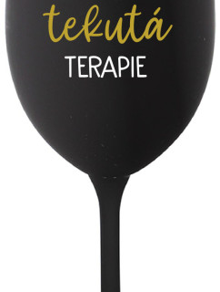 MAMINČINA TEKUTÁ TERAPIE - černá sklenice na víno 350 ml