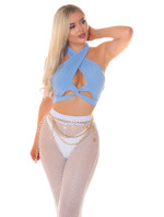 Sexy Koucla Neckholder Crop Top with Cut Outs