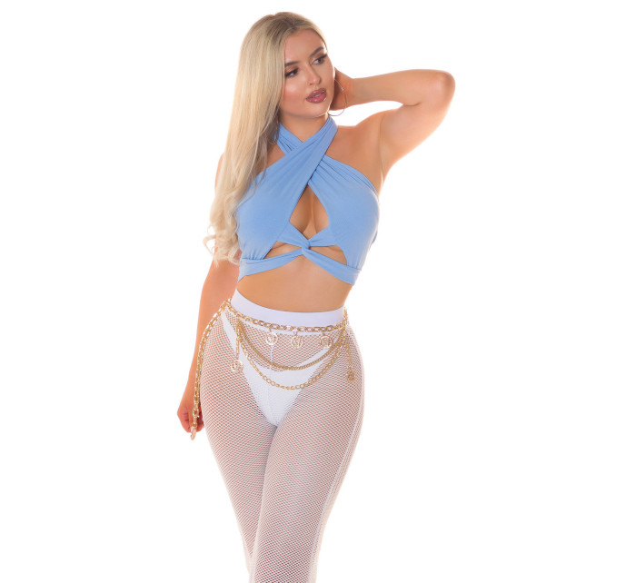 Sexy Koucla Neckholder Crop Top with Cut Outs