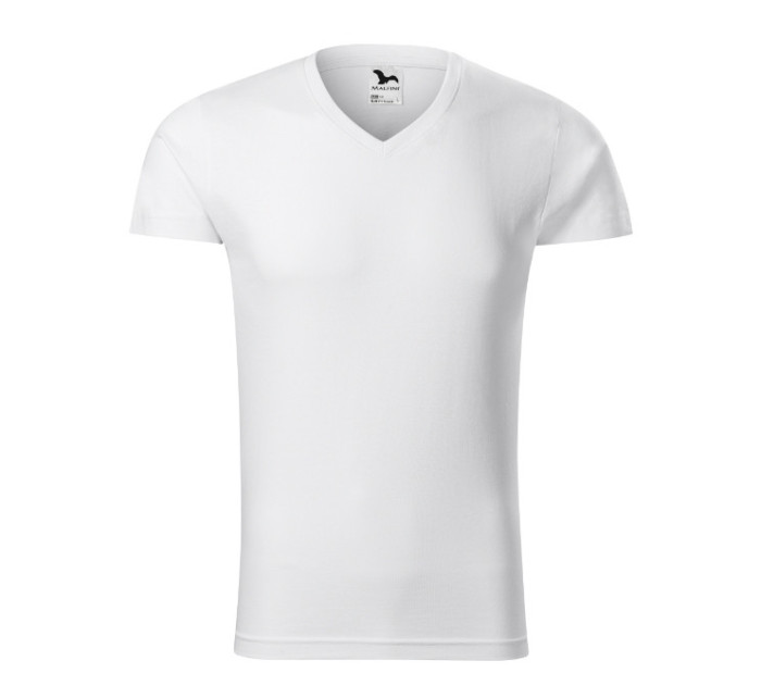 Slim Fit V-neck tričko pánské bílá