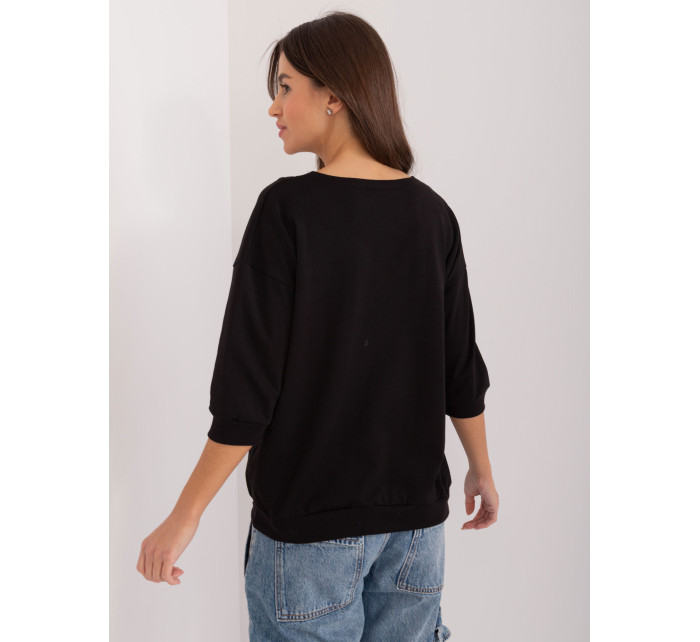 Černá oversize halenka s 3/4 rukávy