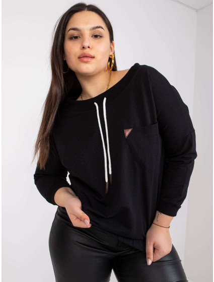 Černá krátká mikina plus size od Louny