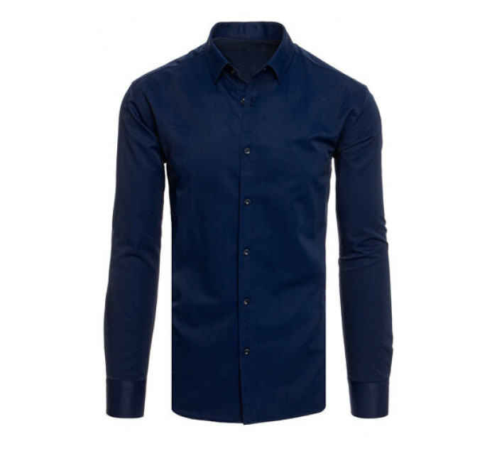 Pánská jednobarevná tmavě modrá košile Dstreet DX2498