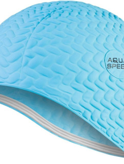 AQUA SPEED Plavecká čepice Bombastic Tic-Tac Light Blue Pattern 02