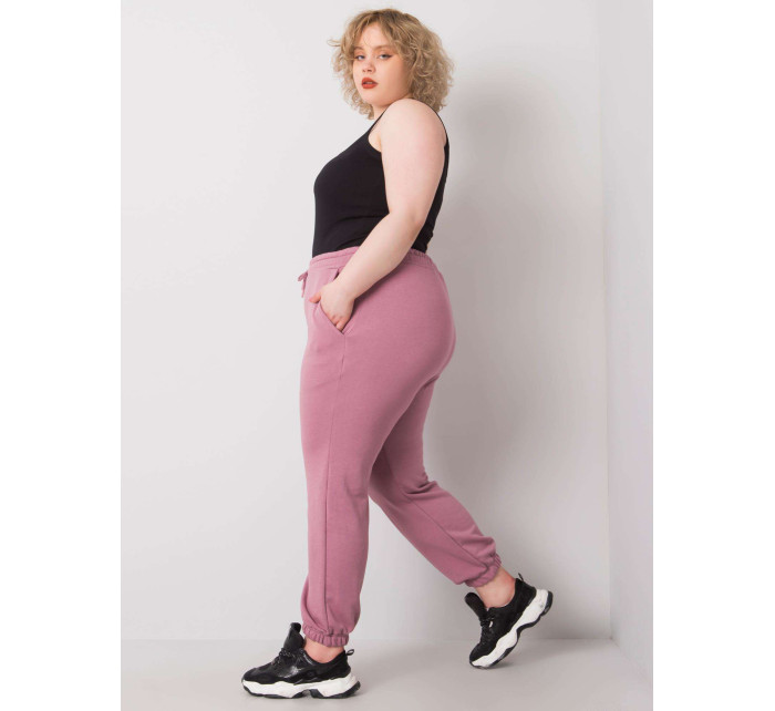 Tmavě růžové tepláky Ainhoa plus size