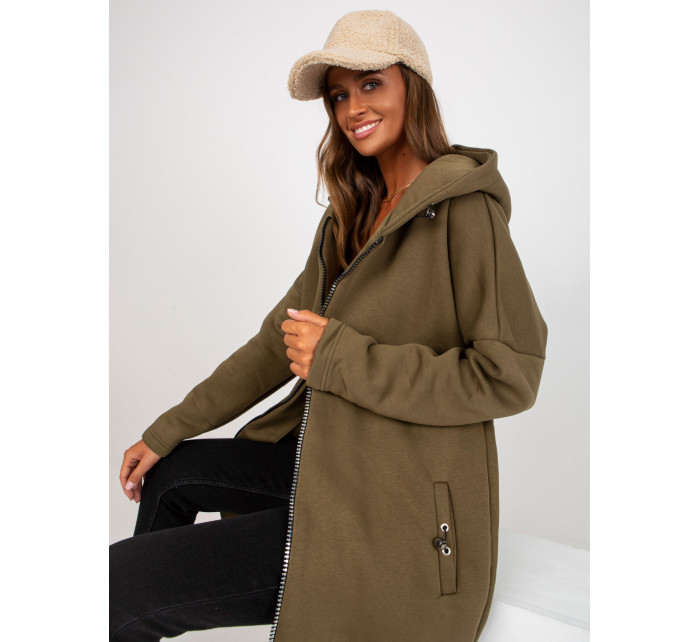 Khaki basic mikina s kapsami Tina RUE PARIS