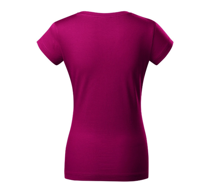 Fit V-neck tričko dámské fuchsia red