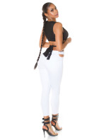 White Highwaist Jeans with model 19623119 - Style fashion