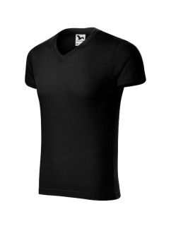 Slim Fit V-neck tričko pánské černá