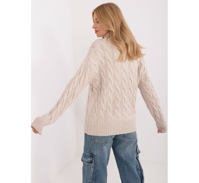 Sweter AT SW 23445.00 jasny beżowy