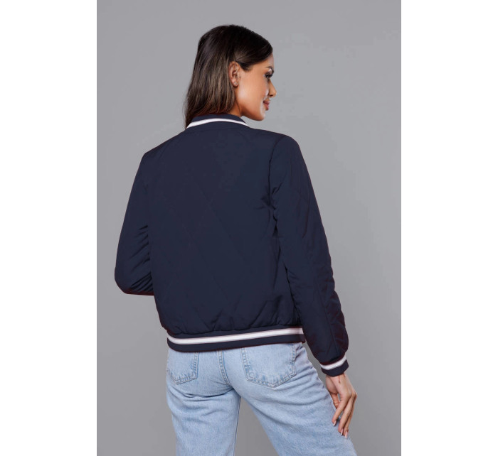 Tmavě modrá dámská bunda typu bomber model 18172049 - J.STYLE