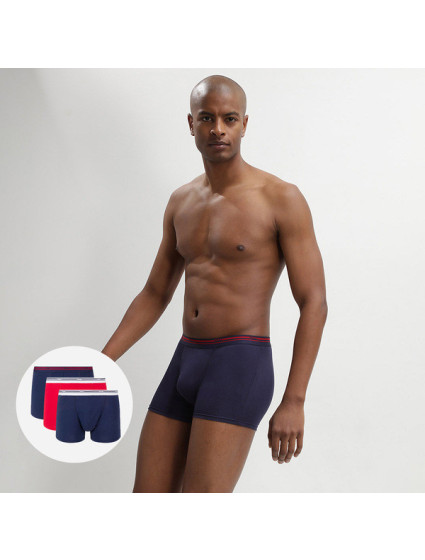 Pánské boxerky 3 ks DIM COLORS CLASSIC BOXER 3x - DIM - tmavě červená