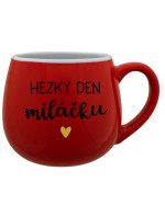 HEZKÝ DEN MILÁČKU - červený keramický hrníček 300 ml