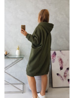 Oversize zateplená mikina v khaki barvě