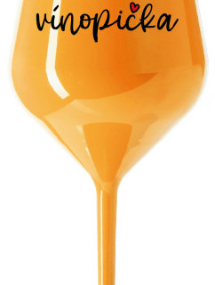 VÍNOPIČKA - oranžová nerozbitná sklenice na víno 470 ml