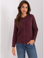 Sweter AT SW  ciemny fioletowy model 18970036 - FPrice