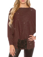 Trendy KouCla glitter model 19587158 jumper with lacing - Style fashion