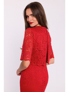 Krajkové šaty s  červené model 20531278 - STYLOVE