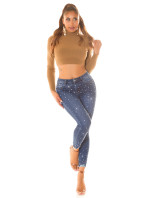 Sexy Highwaist Push-Up Jeans with glitter