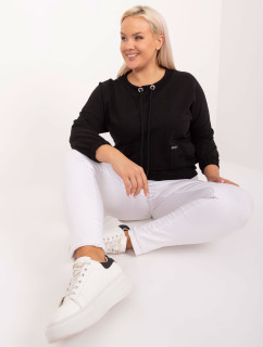 Černá plus size zkrácená halenka s 3/4 rukávy