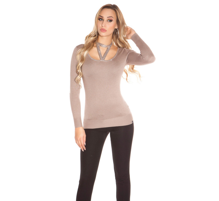 Trendy KouCla sweater with neck lacing & model 19587709 - Style fashion