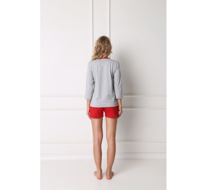 Pyžamo Cookie Short Grey-Red - Aruelle