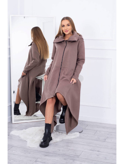 Zateplené šaty s delšími model 18749194 mocca - K-Fashion