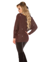 Trendy KouCla glitter model 19587158 jumper with lacing - Style fashion