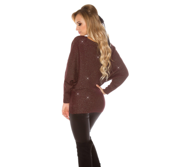 Trendy KouCla glitter model 19587158 jumper with lacing - Style fashion