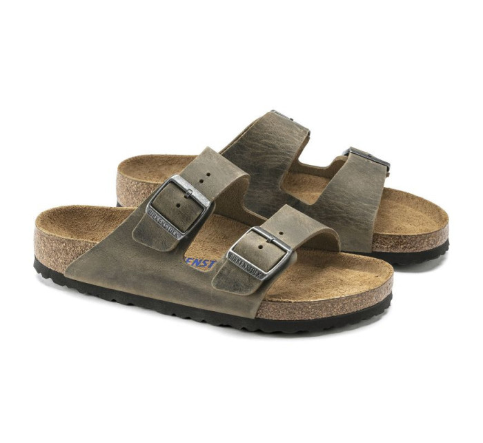 žabky Arizona Soft  Leather  Khaki model 20694226 - Birkenstock