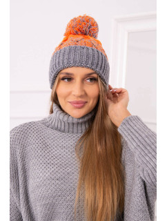 Dámská čepice s bambulí Abigail  orange model 18751667 - K-Fashion