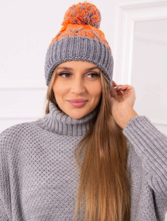 Dámská čepice s bambulí Abigail  orange model 18751667 - K-Fashion