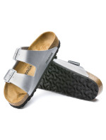 Dámské stříbrné žabky Birkenstock Arizona Birko-Flor Silver regular wide (1012282)