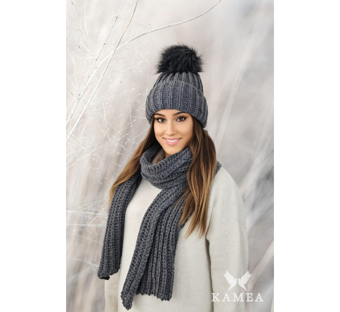 Hat&Scarf model 19142483 Grafit - Kamea