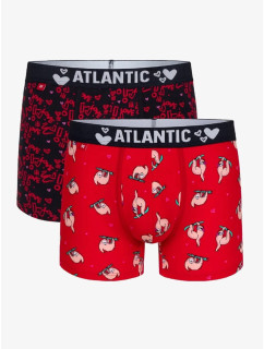 Pánské boxerky ATLANTIC 2Pack - červená/tmavě modrá