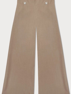 Elegantní široké dámské kalhoty v karamelové barvě (33575)