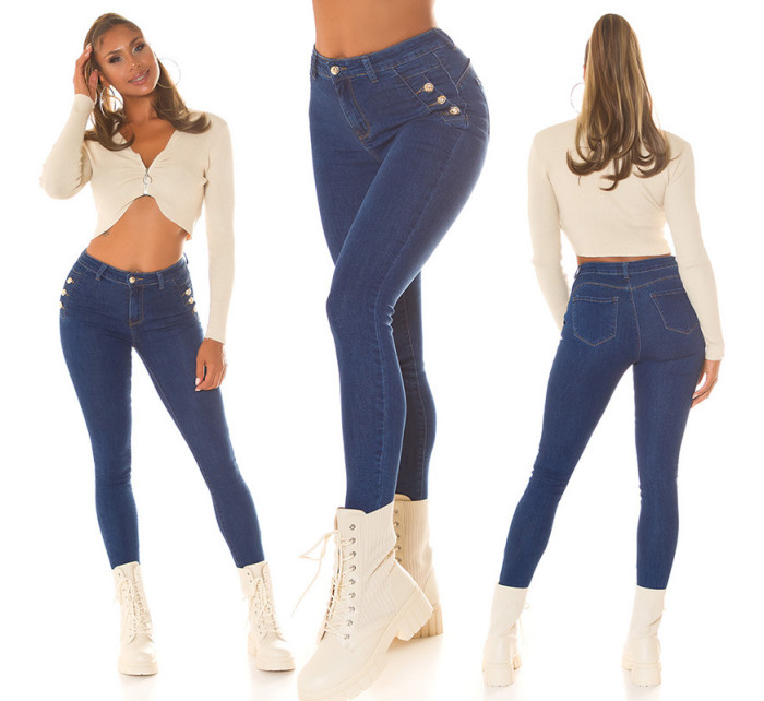 Sexy Highwaist Push-Up Jeans with buttons