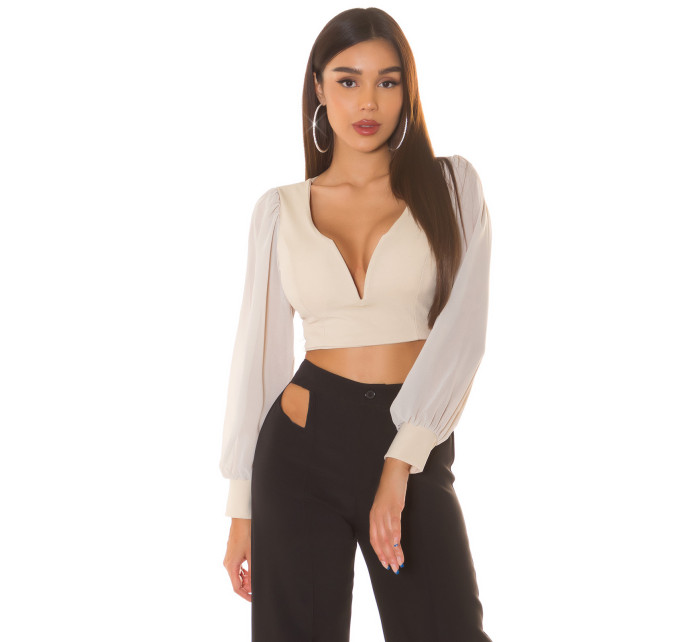 Sexy KouCla crop top s dlouhým rukávem