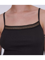 Dámské tílko GO Ribbed Spaghetti Top - BLACK - černé 0004 - SLOGGI