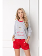 Pyžamo Cookie Short Grey-Red - Aruelle