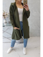 Pelerína s kapucí oversize khaki