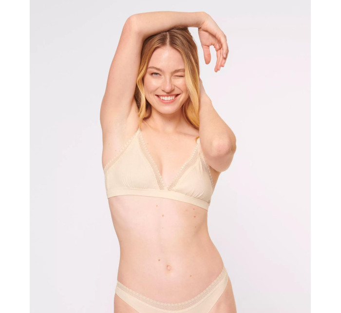 Dámská podprsenka GO Ribbed R Bralette - WHITE - ecru 6308 - SLOGGI