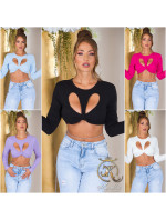 Sexy Koucla cropped longsleeve Shirt with Cut Outs