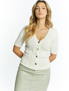 Dámský svetr s krátkými rukávy SWE0620 bílý - Monnari