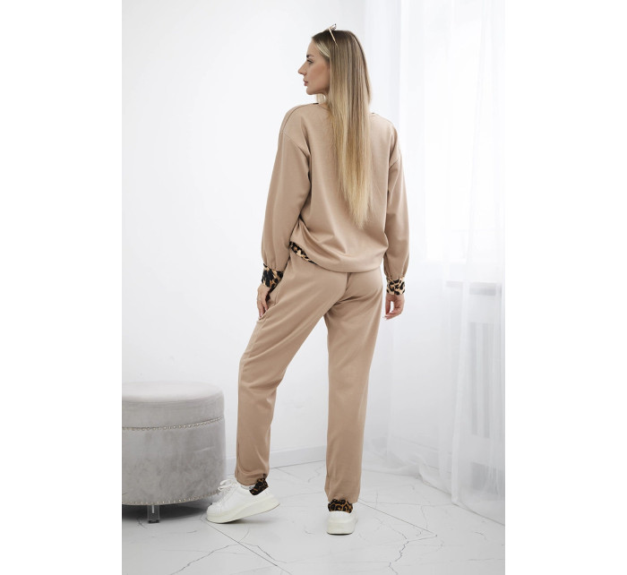 Sada se zvířecím motivem Sweatshirt + Hose velbloud