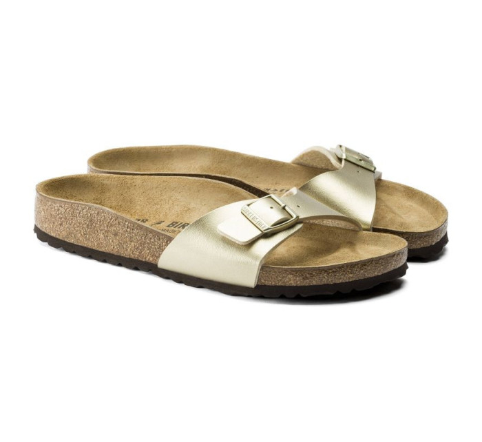 Dámské žabky Birkenstock Madrid Birko-Flor Gold regular wide (1016106) dámské