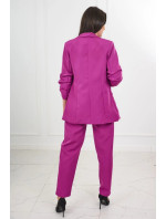 Elegantní set bundy a kalhot tmavě fialové barvy